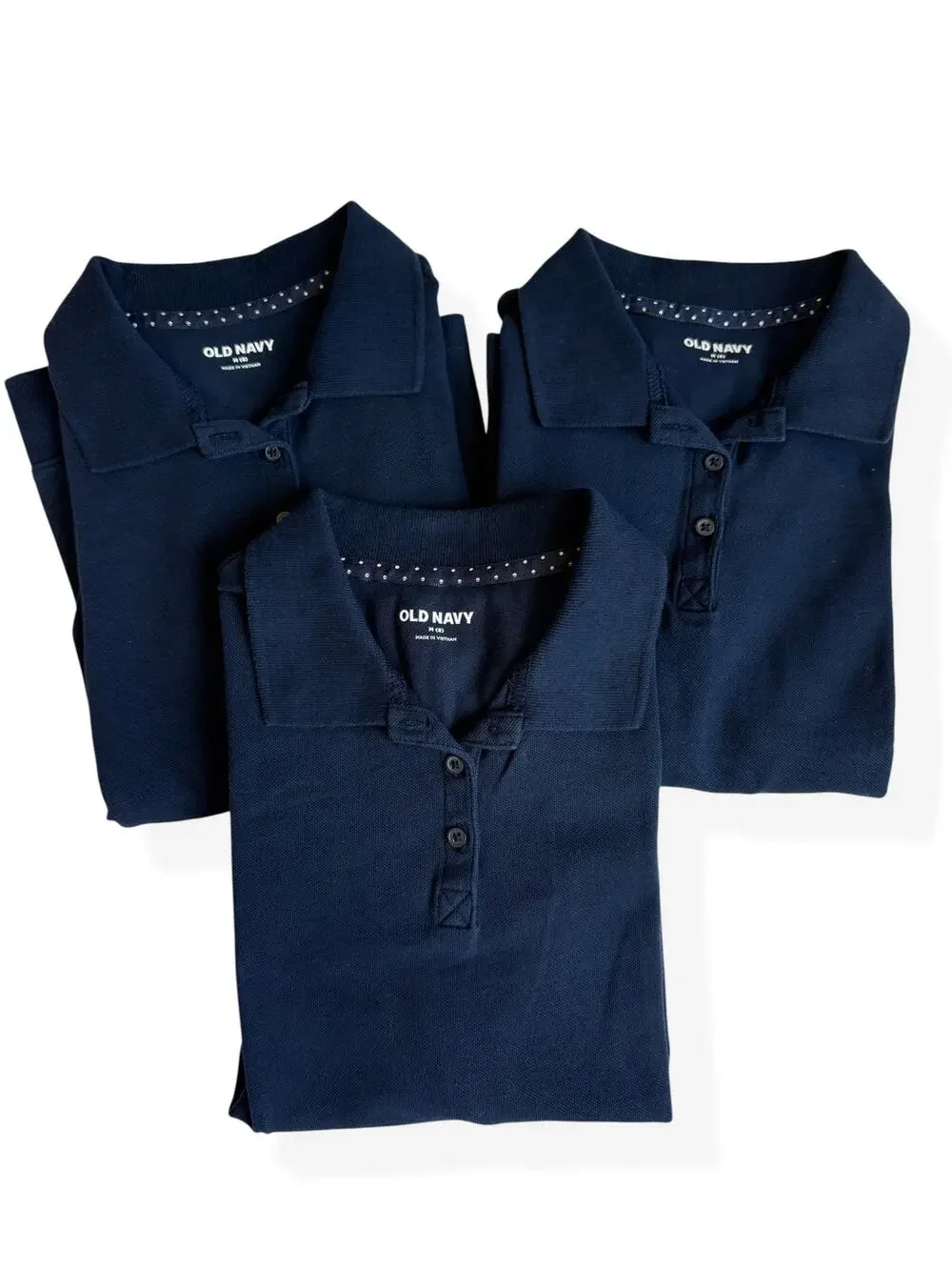 Old Navy Girls Size Medium 8 Navy Blue Long Sleeve Uniform Polo Shirt Bundle